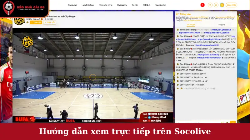 Hướng dẫn xem trực tiếp bóng đá trên Socolive