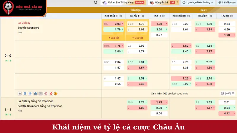 Khái niệm về tỷ lệ cá cược châu Âu