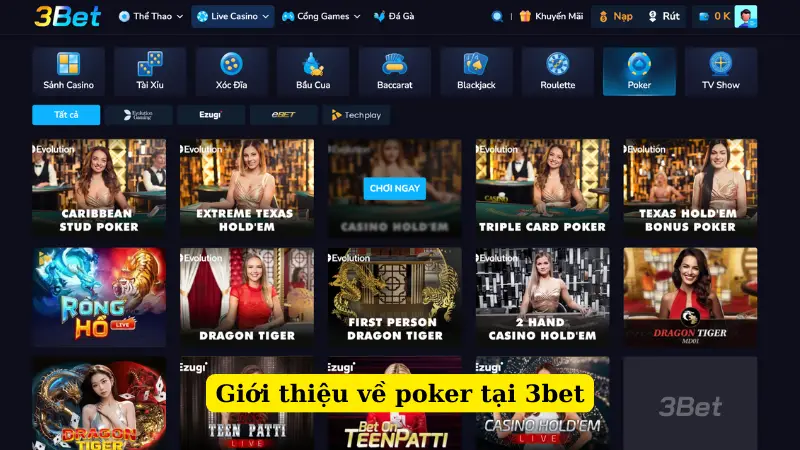 Giới thiệu về poker tại 3bet