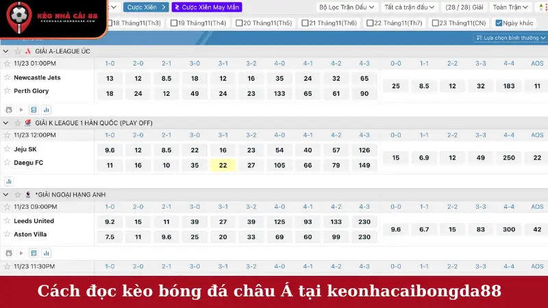 Cách đọc kèo bóng đá châu Á tại keonhacaibongda88